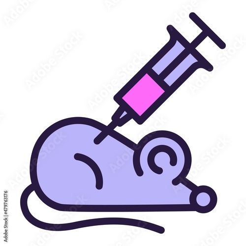 Genetic mouse icon outline vector. Rna gene. Manipulation human