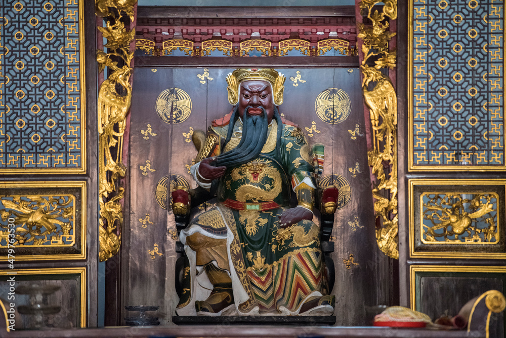 Singapore, Singapore - September 08, 2019: The Thian Hock Keng Temple in Singapore, dedicated to both Buddhism and Taoism.
