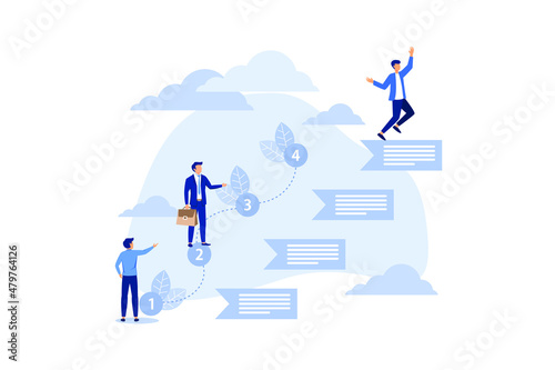 Planning schedule, business event and calendar concept. People with schedule, pen and notes organize meeting. Planning strategy and time management. flat vector illustration 