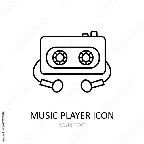 Vector illustration with mysic player. Outline icon