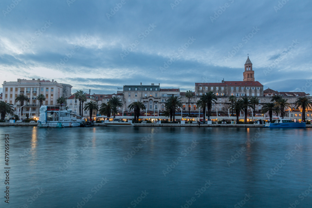 Evening view of Split skyline, Croatia