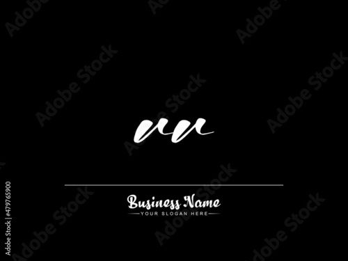 Monogram VV Logo, Letter vv signature logo icon vector image design photo