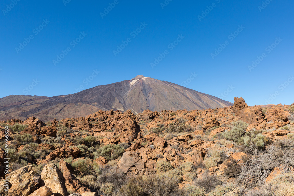 Teide mountain on Tenerife with blue sky
