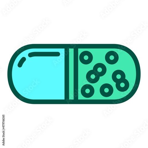 Antibiotic pharm icon outline vector. Pill bacteria. Infection virus
