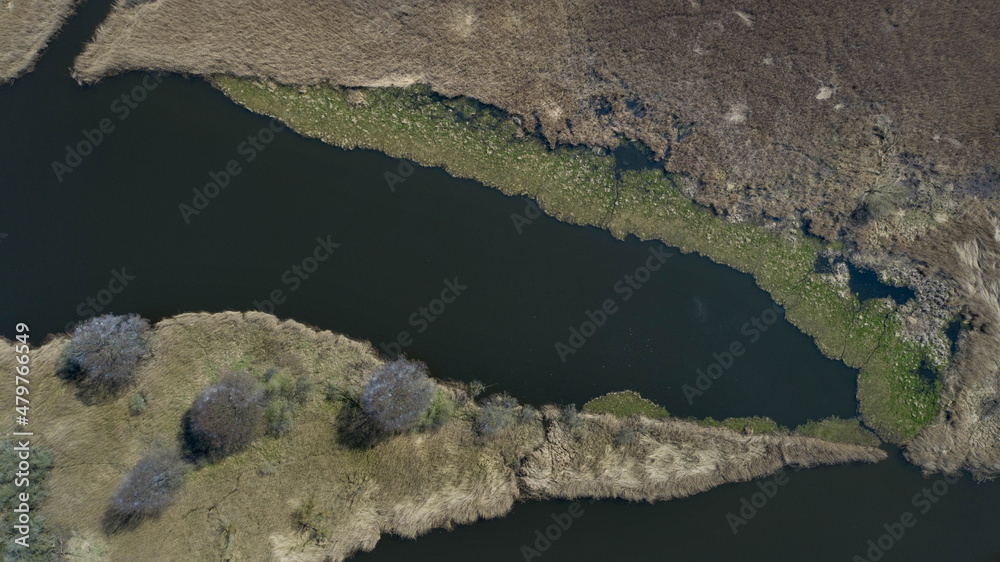 The oxbow lakes of the Odra River near the Kamieniec in Poland