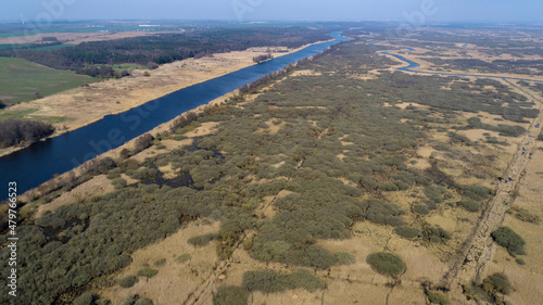 Obraz na płótnie The oxbow lakes of the Odra River near the Kamieniec in Poland w salonie