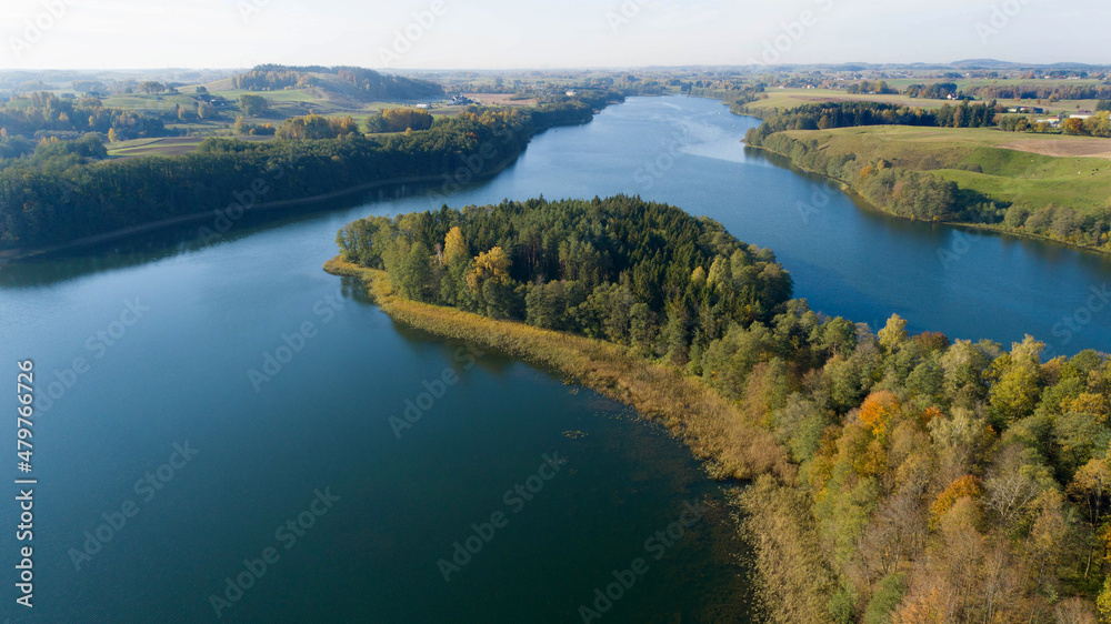 The Lake Szelment in the Suwalki Region in autumn colors