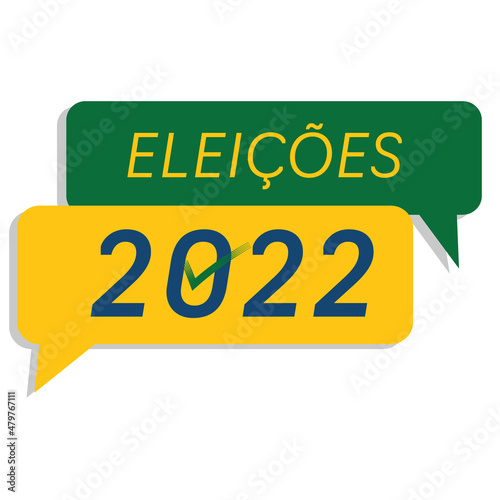 Brazilian Elections 2022 - speak ballons, checked voting, white background