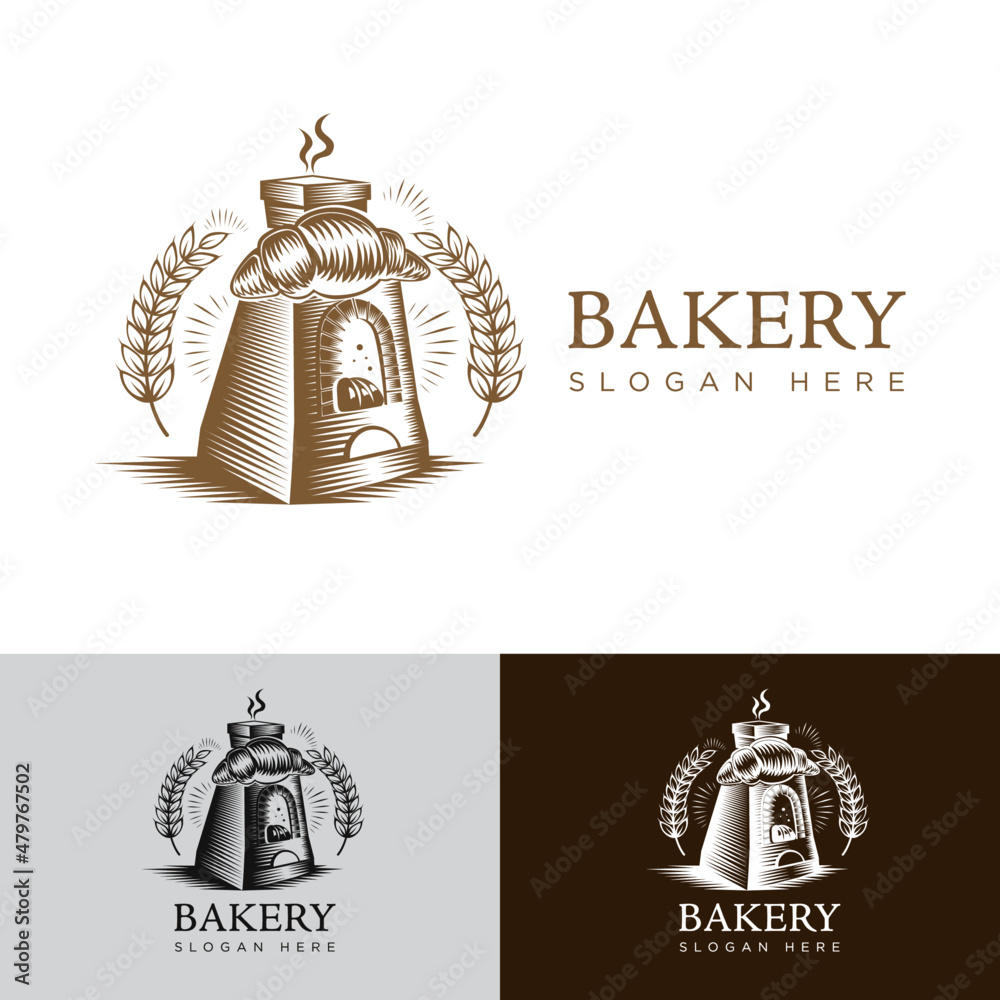 Traditional Bakery Oven Logo Illustration With Classic Elegant Style