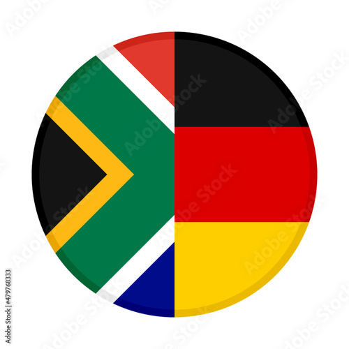 Free Download round icon with south africa and germany flags. vector illustration isolated on white background - GFXLoad