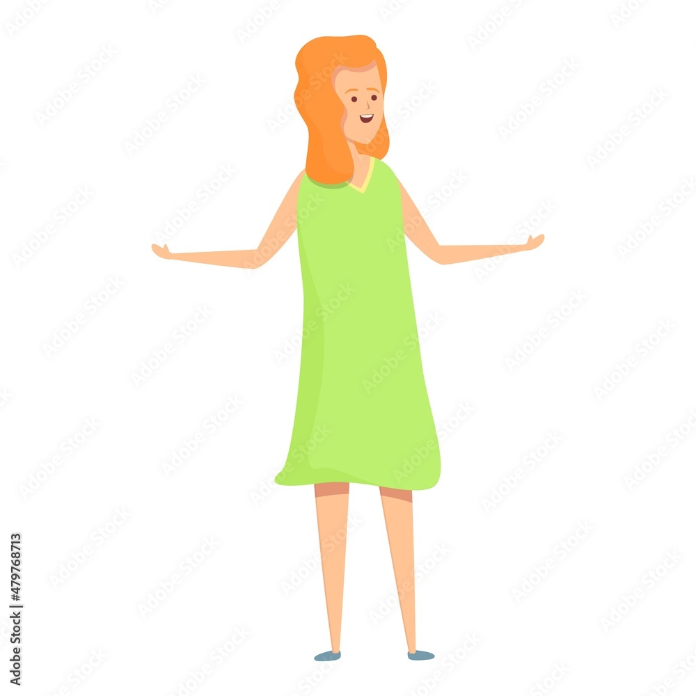 Lime green dress icon cartoon vector. Kid happy. Clothes shop Lime green dress icon cartoon vector. Kid happy. Clothes shop