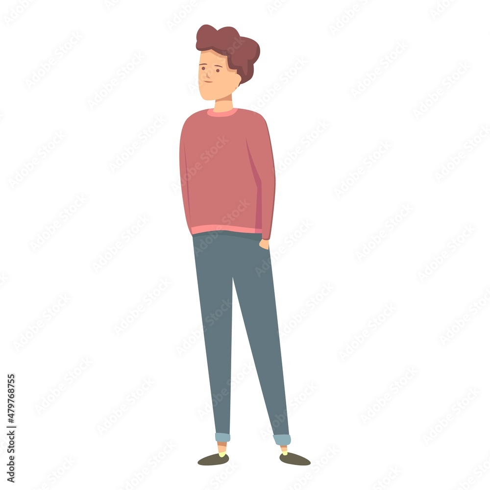 School cloth store icon cartoon vector. Kid happy. Young people School cloth store icon cartoon vector. Kid happy. Young people
