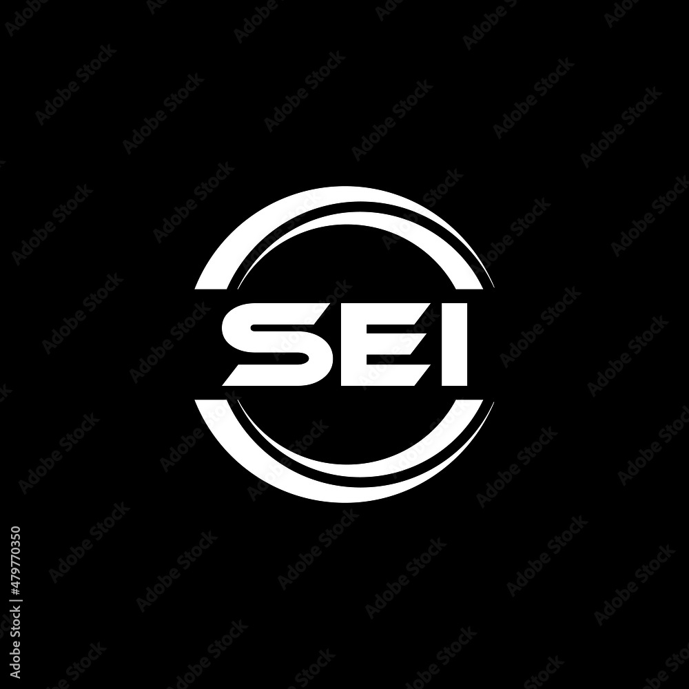 SEI letter logo design with black background in illustrator, vector logo modern alphabet font overlap style. calligraphy designs for logo, Poster, Invitation, etc. SEI letter logo design with black background in illustrator, vector logo modern alphabet font overlap style. calligraphy designs for logo, Poster, Invitation, etc.