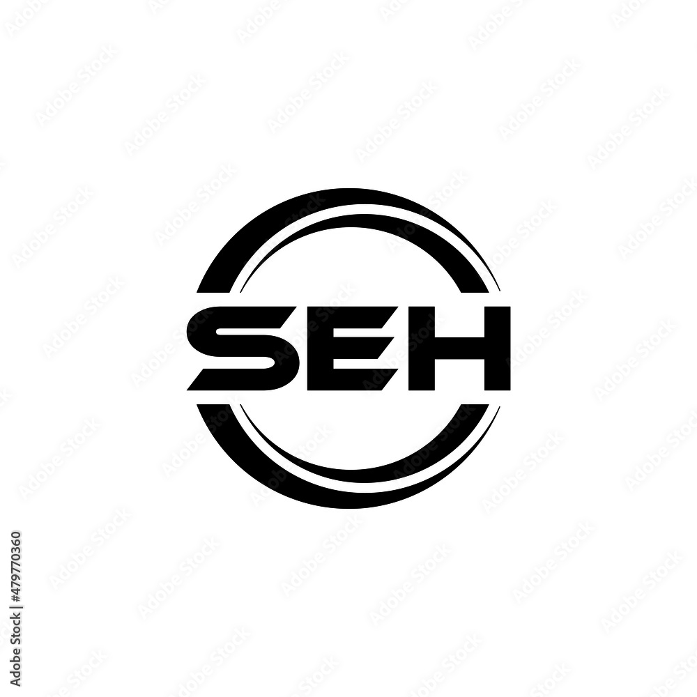 SEH letter logo design with white background in illustrator, vector logo modern alphabet font overlap style. calligraphy designs for logo, Poster, Invitation, etc.