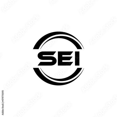 SEI letter logo design with white background in illustrator, vector logo modern alphabet font overlap style. calligraphy designs for logo, Poster, Invitation, etc. photo