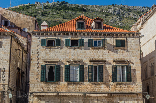 Typical stone house in the old town of Dubrovnik, Croatia