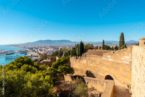 Views of the city from the Castillo de Gibralfaro in the city of Malaga, Andalusia. Spain photo