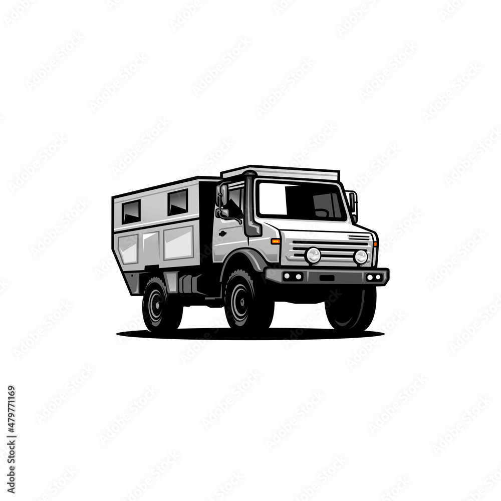 off road camper truck illustration vector