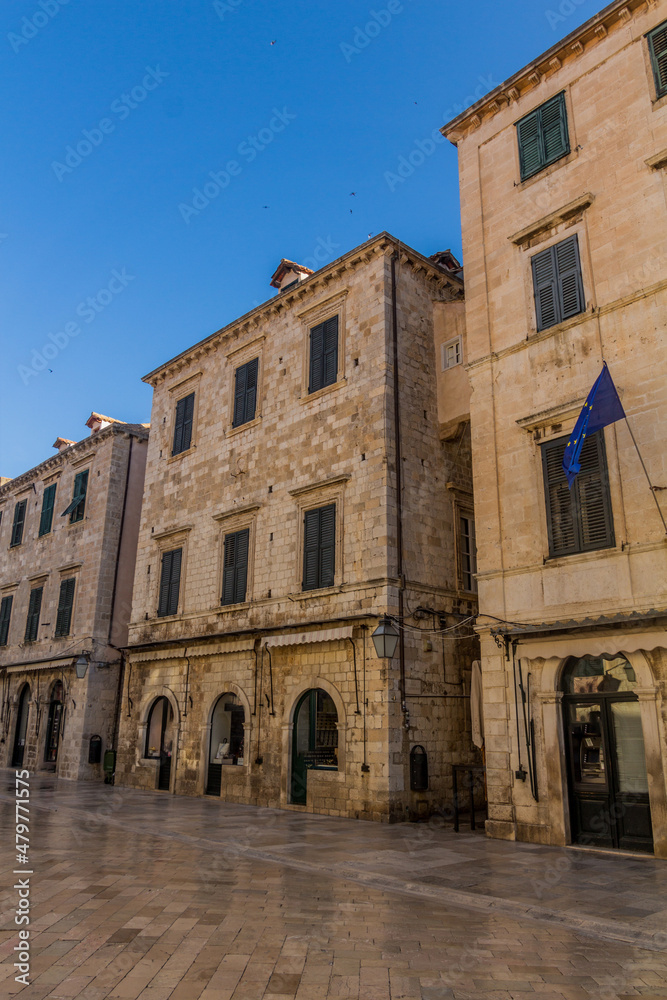 Typical stone houses in the old town of Dubrovnik, Croatia