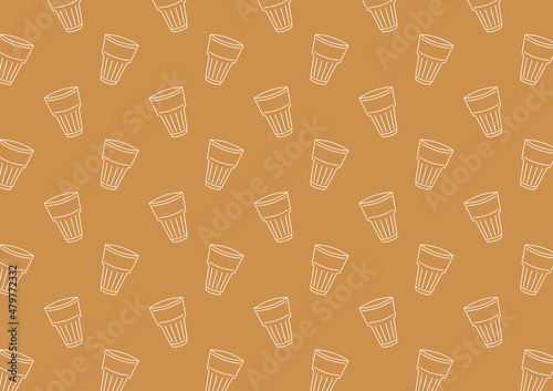 Indian drink pattern wallpaper. Indian chai icon. Chai is Indian drink.