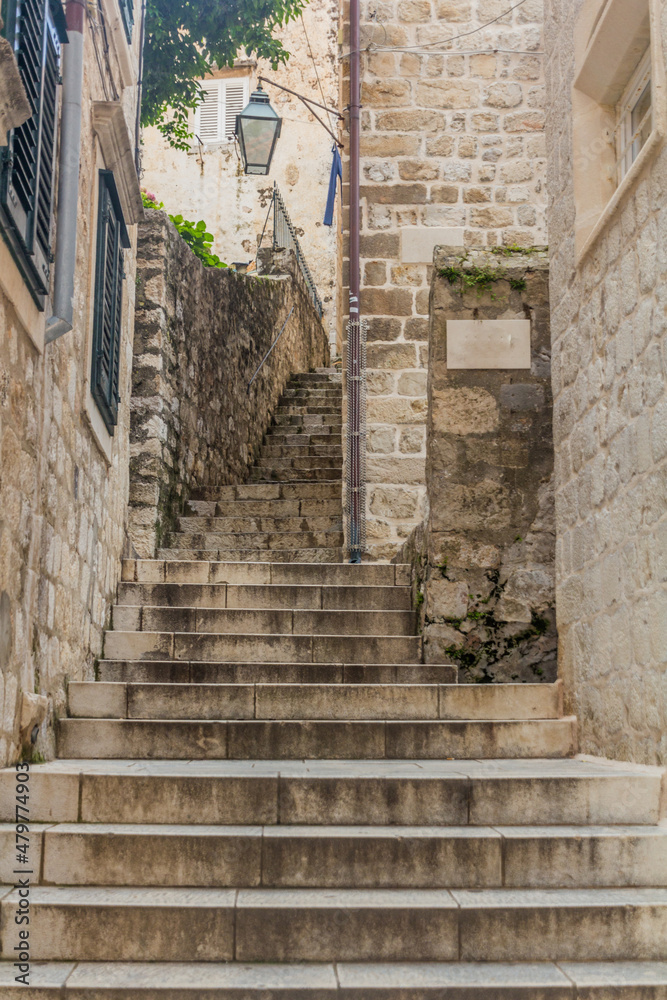 Stairs in the old town of Dubrovnik, Croatia