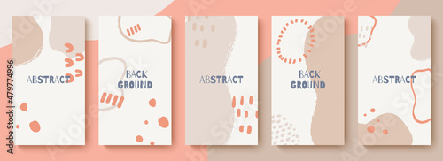 Trendy set of templates for social media. Abstract background for social media stories. Editable vector illustration.