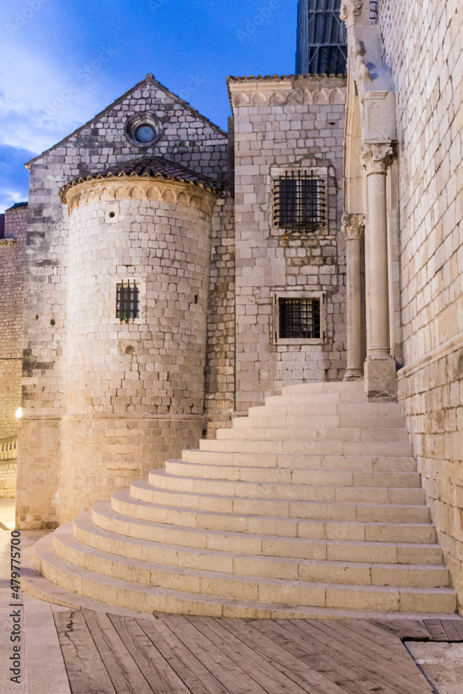 Door of the Dominican Monastery in the old town of Dubrovnik, Croatia