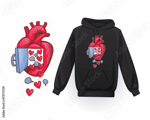 Heart t shirt design, Heart hoodie design, Addicted heart vector illustration, heart vector, t shirt vector, Hoodie vector 