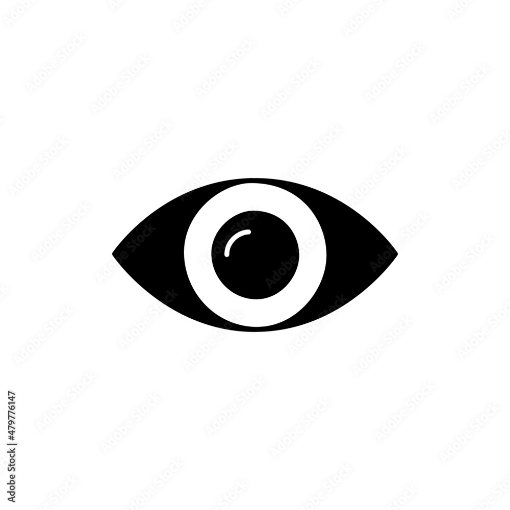 Vision Icon in black flat glyph, filled style isolated on white background Vision Icon in black flat glyph, filled style isolated on white background