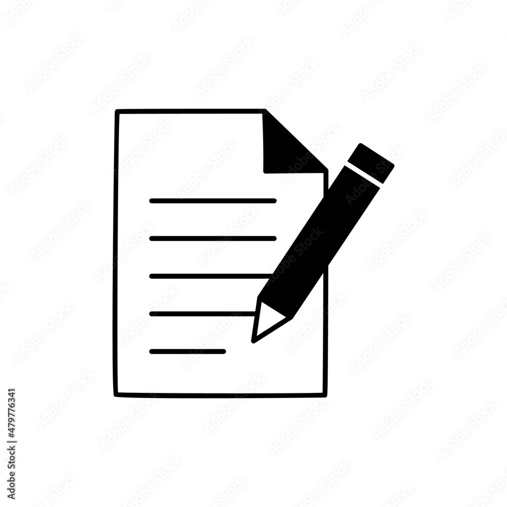 Writing icon in black flat glyph, filled style isolated on white background Writing icon in black flat glyph, filled style isolated on white background