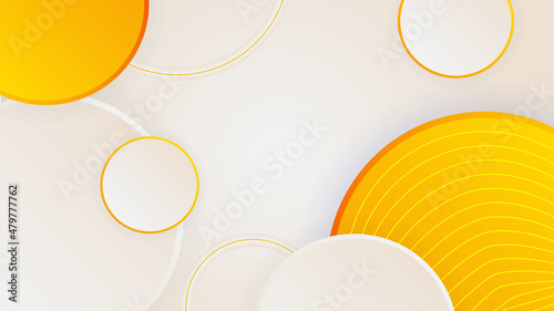 Modern orange 3d geometric abstract presentation background
