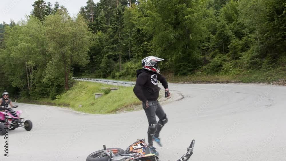 A view of a motorcycle accident