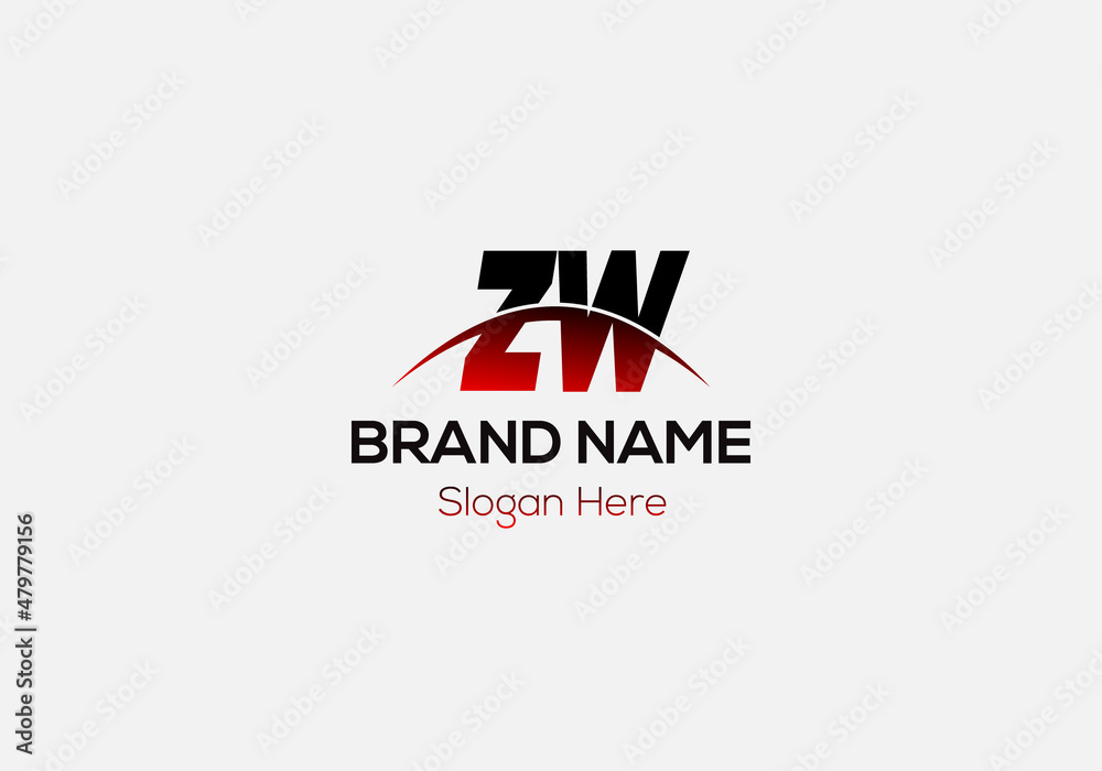 Abstract ZW letter modern initial lettermarks logo design - obrazy, fototapety, plakaty 
