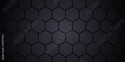 Abstract hexagonal metal background. grey and red hexagons modern background illustration.