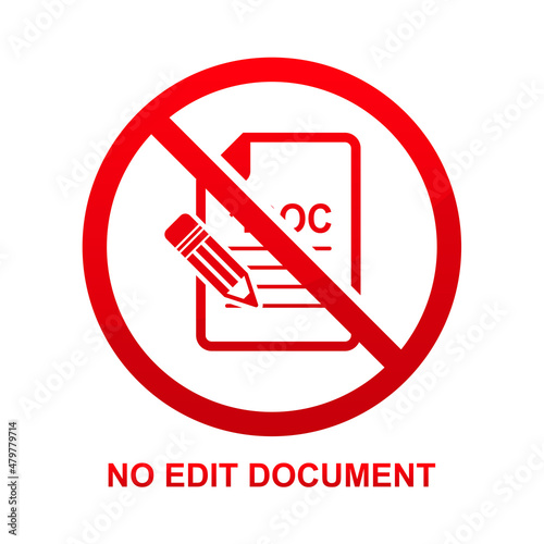 No edit document sign isolated on white background vector illustration.