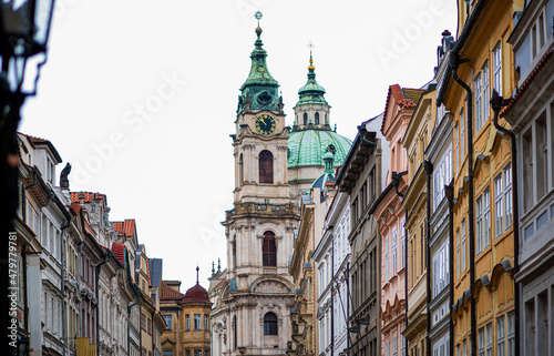 Historical center of Prague  Czech republic. Romantic travel destination. Vintage filter of image.