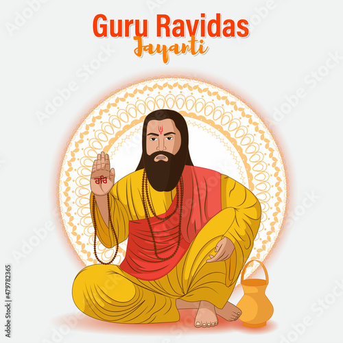 Vector illustration concept of Guru Ravidass Jayanti photo