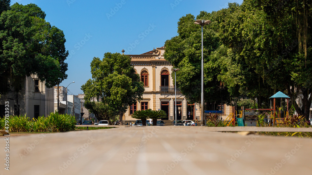 Obraz premium Praça Santa Rita e Prefeitura de Cataguases - Minas Gerais