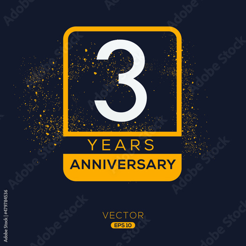 3 years anniversary celebration, Vector illustration. photo