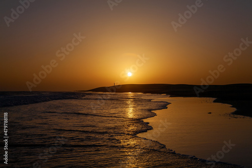 Fototapeta Naklejka Na Ścianę i Meble -  Sunset on the beach, Gran Canaria, Canary Islands, Spain.