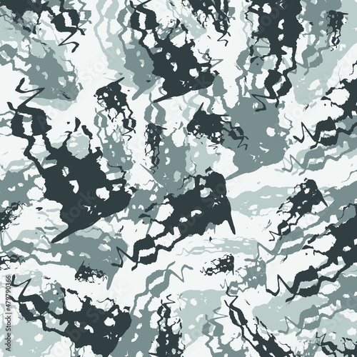 abstract brush art winter snow gray soldier stealth battlefield brown camouflage stripes pattern military background suitable for print clothing
