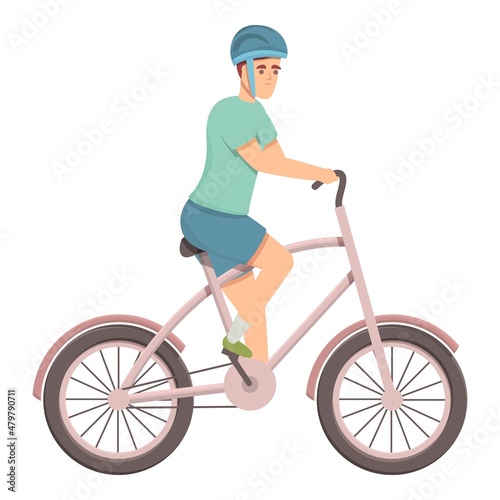 Bicycle marathon runner icon cartoon vector. Bike race. Sport cyclist