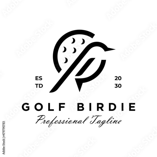 Golf Bird Logo Design Template