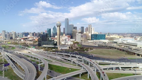 Dallas, Texas, USA Downtown Drone Skyline Aerial