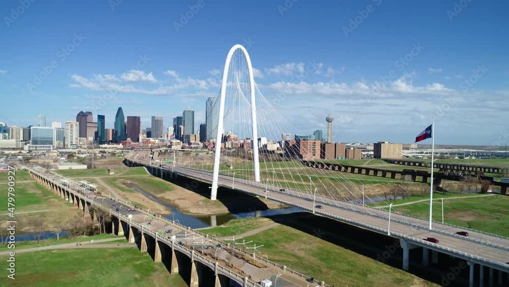 Dallas, Texas, USA Downtown Drone Skyline Aerial