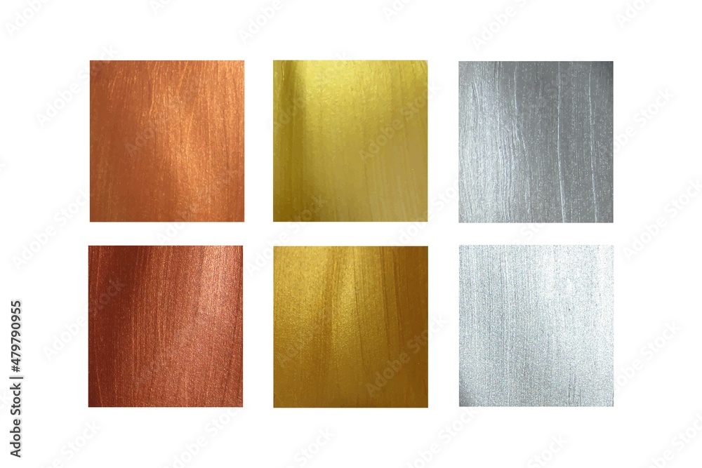 Fototapeta premium A set of gold, bronze and silver textures. The glitter background can be used for layouts and web design. 