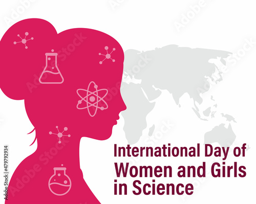 international day of women and girls in science-vector illustration.