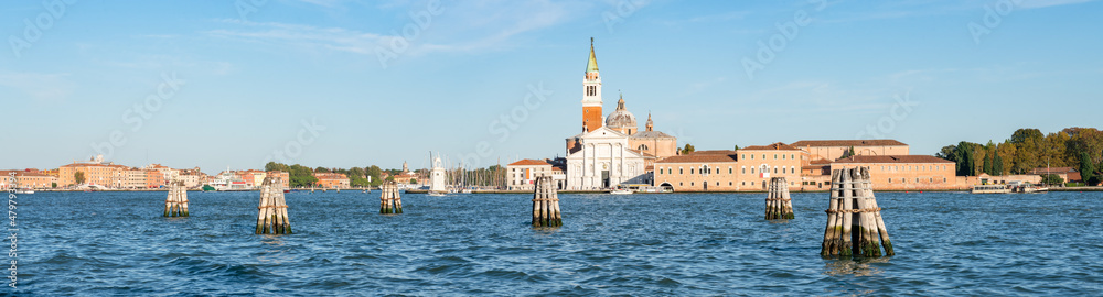 Panoramic view of Giudecca island in Venice, Italy