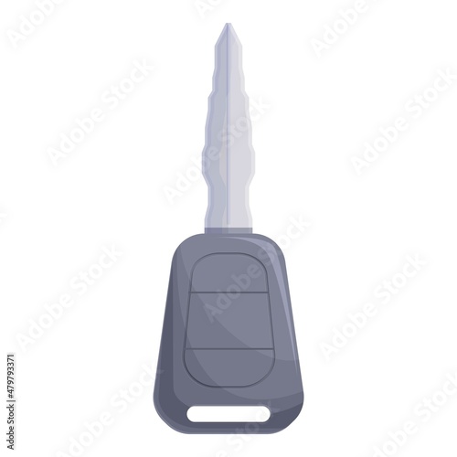 Electronic car alarm key icon cartoon vector. Lock door. Remote system