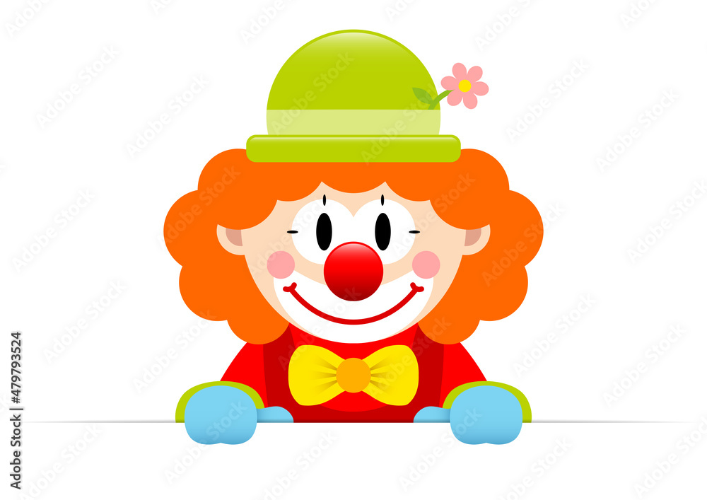 Clown Orange Haare Banner Horizontal